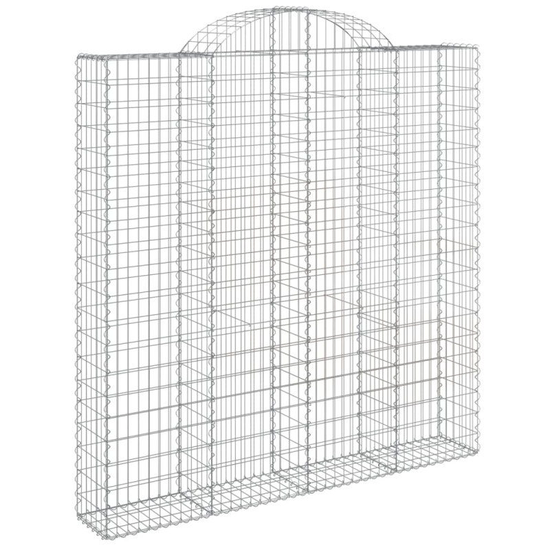 Kosze gabionowe, 3 szt, 200x30x200/220 cm, galwanizowane żelazo