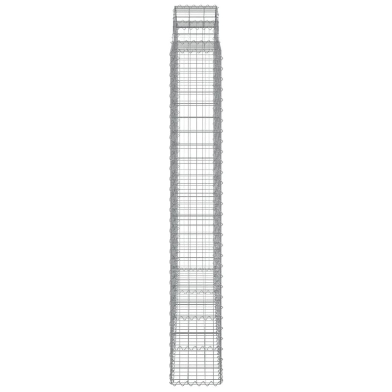 Kosze gabionowe, 3 szt, 200x30x200/220 cm, galwanizowane żelazo