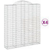 Kosze gabionowe, 4 szt, 200x50x220/240 cm, galwanizowane żelazo