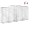 Kosze gabionowe, 10 szt, 300x50x140/160cm, galwanizowane żelazo