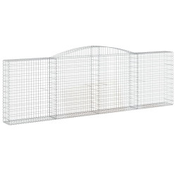 Kosze gabionowe, 6 szt, 400x30x120/140 cm, galwanizowane żelazo