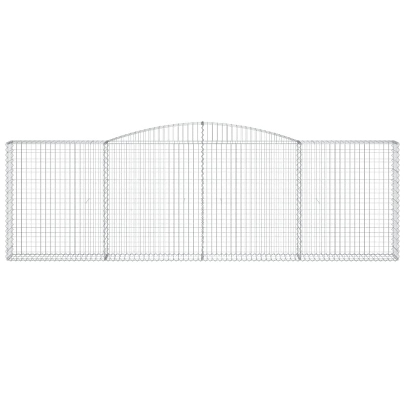 Kosze gabionowe, 6 szt, 400x30x120/140 cm, galwanizowane żelazo