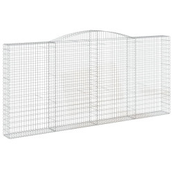 Kosze gabionowe, 3 szt, 400x30x180/200 cm, galwanizowane żelazo