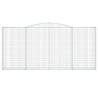 Kosze gabionowe, 3 szt, 400x30x180/200 cm, galwanizowane żelazo