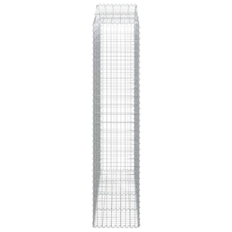 Kosze gabionowe, 7 szt, 200x50x220/240 cm, galwanizowane żelazo