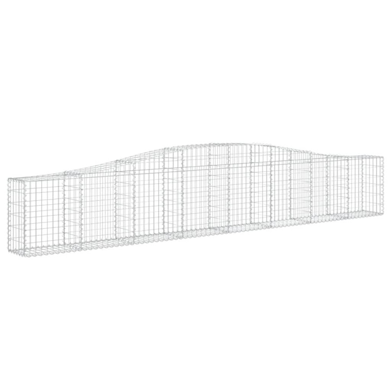 Kosze gabionowe, 15 szt, 400x30x60/80 cm, galwanizowane żelazo