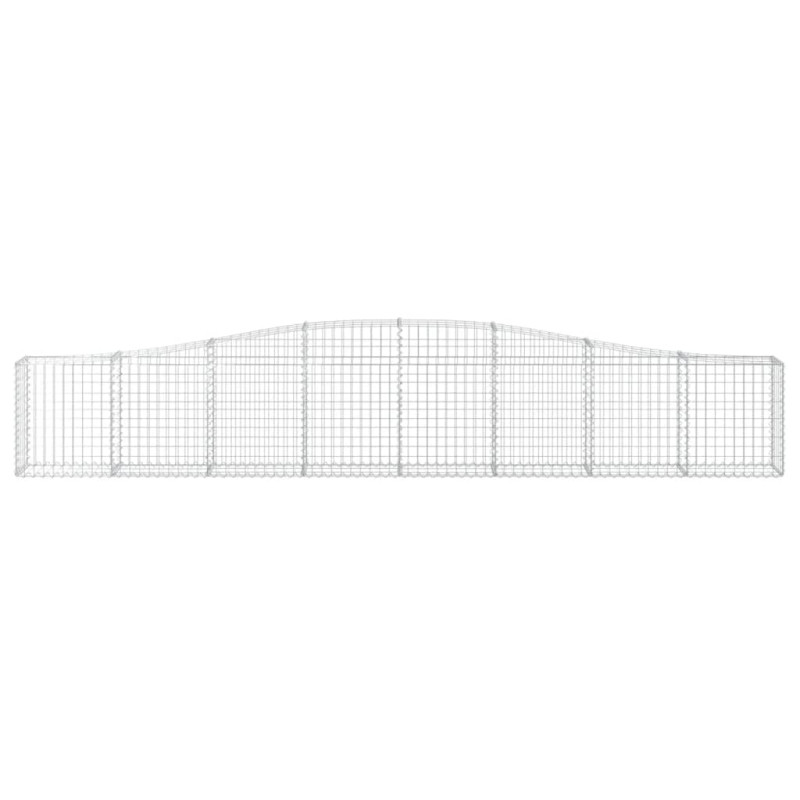 Kosze gabionowe, 15 szt, 400x30x60/80 cm, galwanizowane żelazo