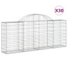 Kosze gabionowe, 30 szt, 200x30x80/100 cm, galwanizowane żelazo