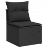 6-cz. zestaw mebli z poduszkami, czarny, polirattan i akacja