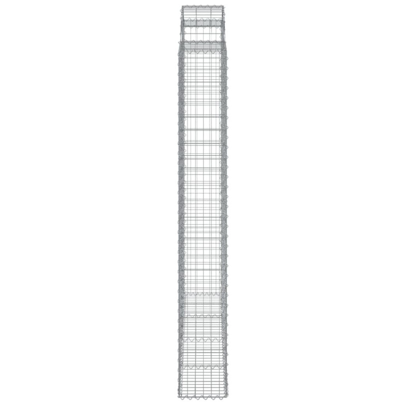 Kosze gabionowe, 3 szt, 200x30x220/240 cm, galwanizowane żelazo