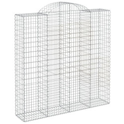 Kosze gabionowe, 6 szt, 200x50x200/220 cm, galwanizowane żelazo