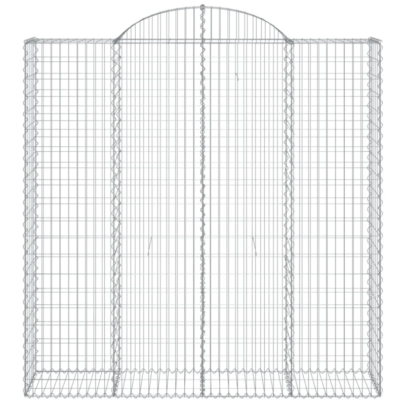 Kosze gabionowe, 6 szt, 200x50x200/220 cm, galwanizowane żelazo