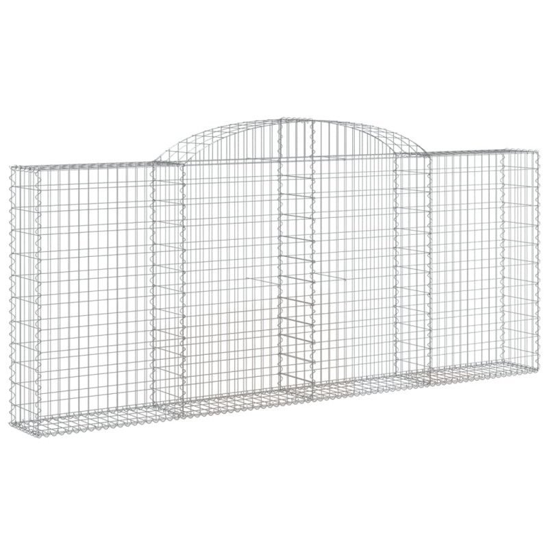 Kosze gabionowe, 13 szt, 300x30x120/140cm, galwanizowane żelazo