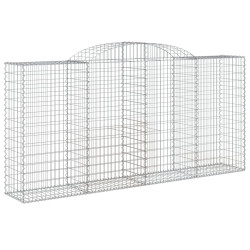 Kosze gabionowe, 12 szt, 300x50x140/160cm, galwanizowane żelazo