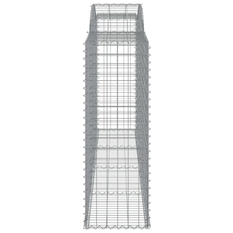 Kosze gabionowe, 12 szt, 300x50x140/160cm, galwanizowane żelazo