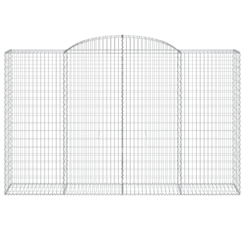 Kosze gabionowe, 8 szt, 300x50x180/200 cm, galwanizowane żelazo