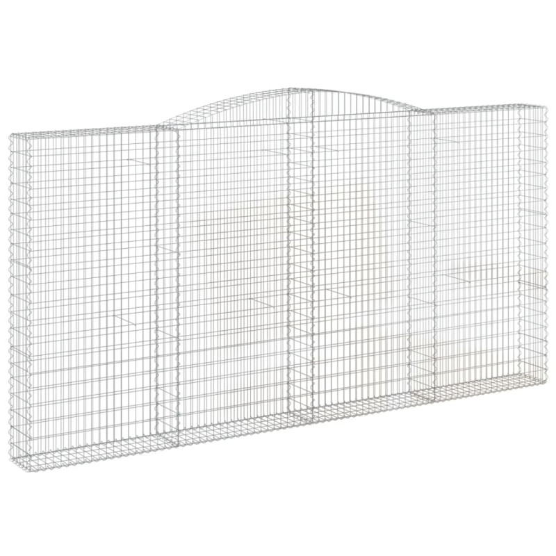 Kosze gabionowe, 4 szt, 400x30x200/220 cm, galwanizowane żelazo