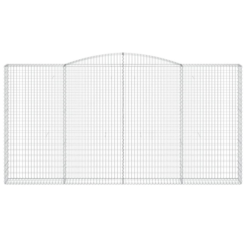 Kosze gabionowe, 4 szt, 400x30x200/220 cm, galwanizowane żelazo