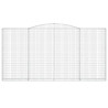 Kosze gabionowe, 4 szt, 400x30x200/220 cm, galwanizowane żelazo