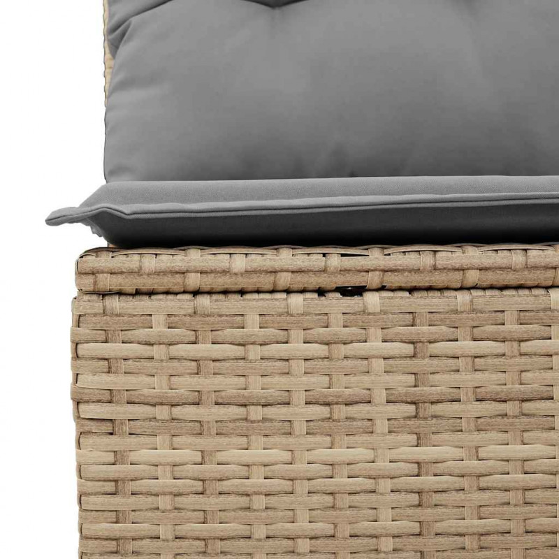 8-cz. zestaw mebli z poduszkami, beżowy, polirattan i akacja