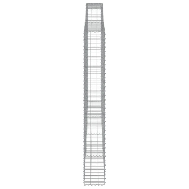 Kosze gabionowe, 4 szt, 400x30x220/240 cm, galwanizowane żelazo