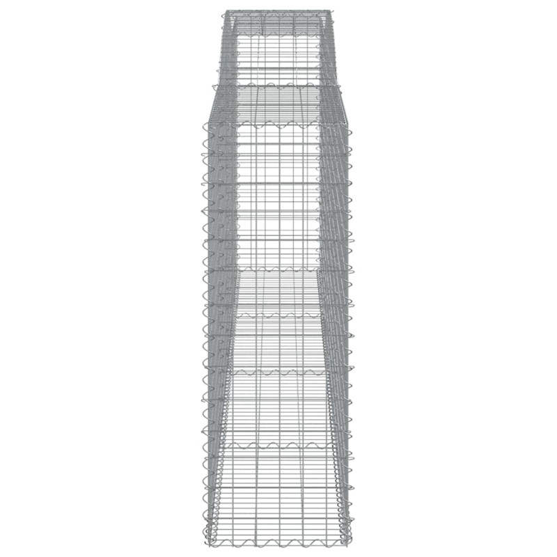 Kosze gabionowe, 10 szt, 400x50x140/160cm, galwanizowane żelazo