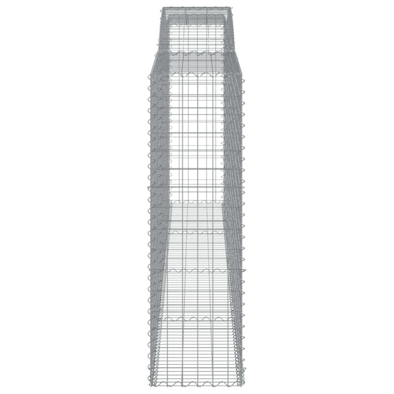 Kosze gabionowe, 6 szt, 400x50x160/180 cm, galwanizowane żelazo