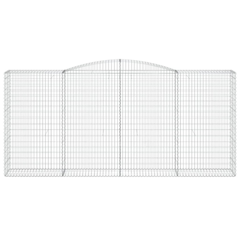 Kosze gabionowe, 5 szt, 400x50x180/200 cm, galwanizowane żelazo