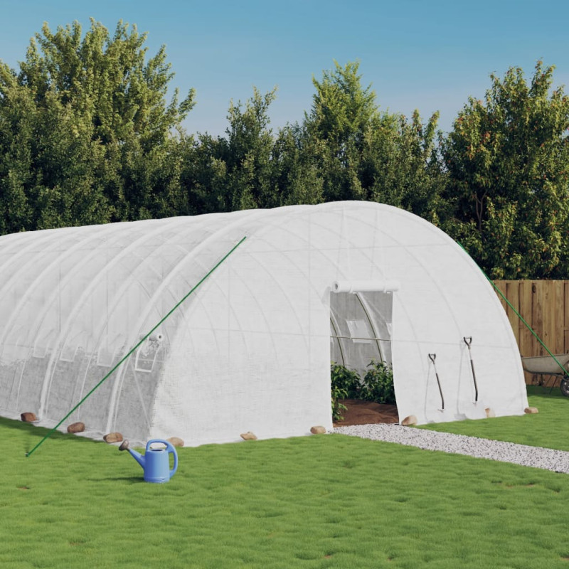 Szklarnia ze stalową ramą, biała, 144 m², 24x6x2,85 m