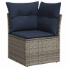 8-cz. zestaw mebli z poduszkami, szary, polirattan i akacja