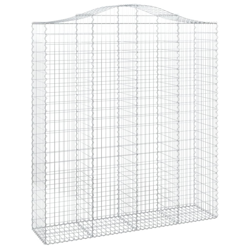 Kosze gabionowe, 9 szt, 200x50x220/240 cm, galwanizowane żelazo