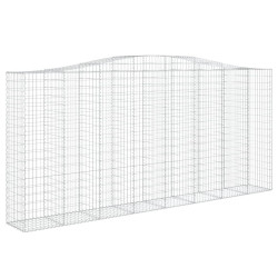 Kosze gabionowe, 15 szt, 400x50x180/200cm, galwanizowane żelazo