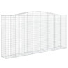 Kosze gabionowe, 10 szt, 400x50x200/220cm, galwanizowane żelazo