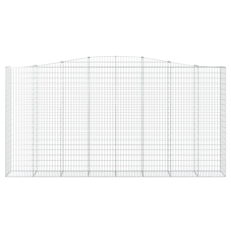 Kosze gabionowe, 10 szt, 400x50x200/220cm, galwanizowane żelazo