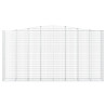 Kosze gabionowe, 10 szt, 400x50x200/220cm, galwanizowane żelazo