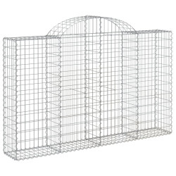Kosze gabionowe, 15 szt, 200x30x120/140cm, galwanizowane żelazo
