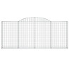 Kosze gabionowe, 17 szt, 300x30x120/140cm, galwanizowane żelazo
