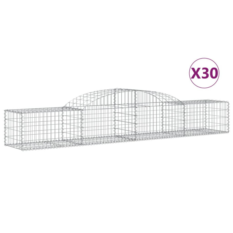 Kosze gabionowe, 30 szt, 300x50x40/60 cm, galwanizowane żelazo
