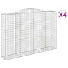 Kosze gabionowe, 4 szt, 300x50x200/220 cm, galwanizowane żelazo