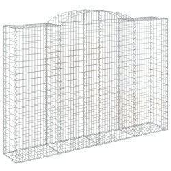 Kosze gabionowe, 4 szt, 300x50x200/220 cm, galwanizowane żelazo