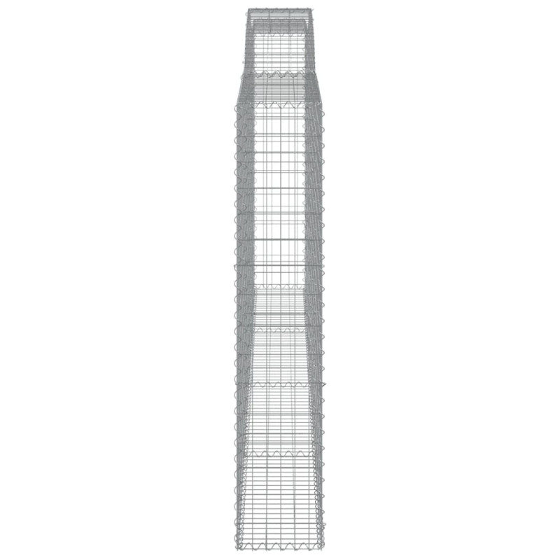 Kosze gabionowe, 3 szt, 400x30x160/180 cm, galwanizowane żelazo