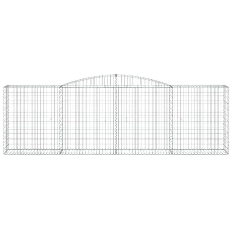 Kosze gabionowe, 15 szt, 400x50x120/140cm, galwanizowane żelazo