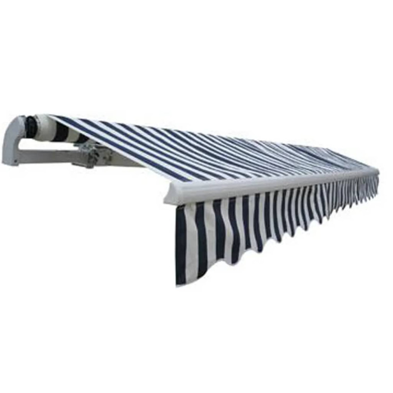 Markiza automatyczna 400 cm, niebiesko-biała
