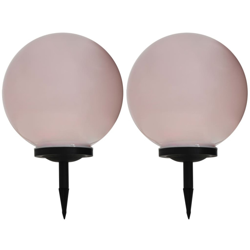 Lampy solarne do ogrodu, 2 szt., LED, kuliste, 40 cm, RGB
