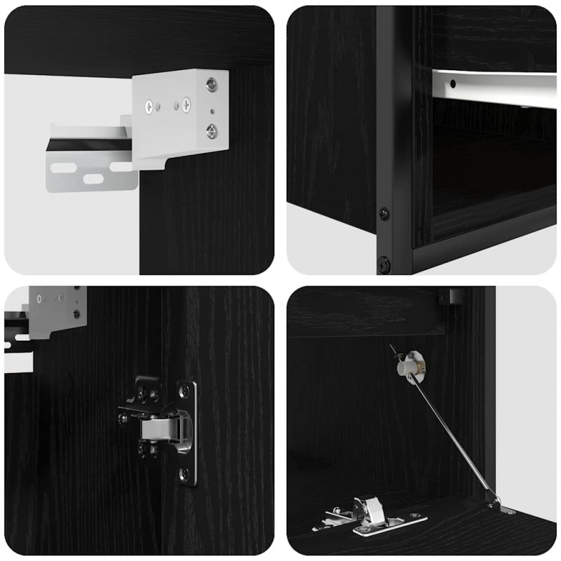 Zestaw mebli łazienkowych 5 pcs Czarny 76.5 x 35 x 95 cm