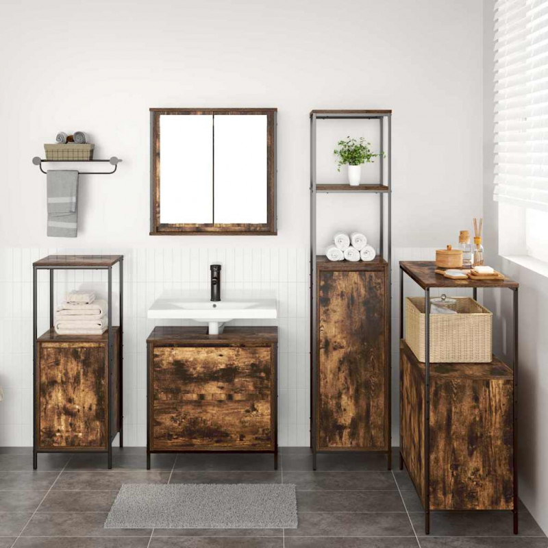 Zestaw mebli łazienkowych 5 pcs Brązowy 76.5 x 35 x 95 cm
