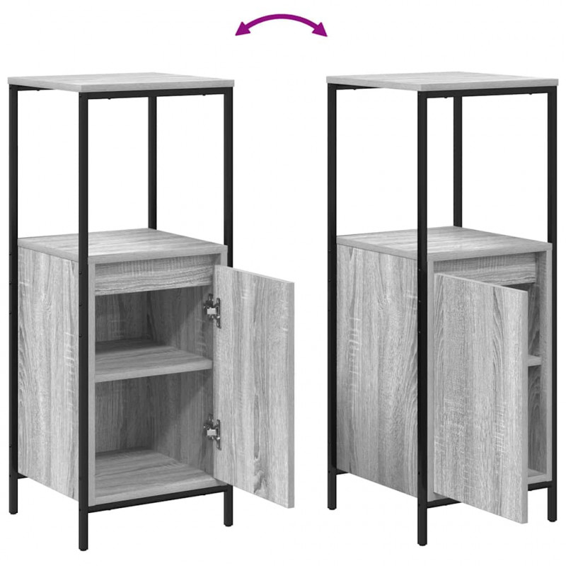 Zestaw mebli łazienkowych z półką 5 pcs Szary 76.5 x 35 x 95 cm