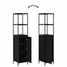 Zestaw mebli łazienkowych z szufladą z półką 3 pcs Czarny Dąb