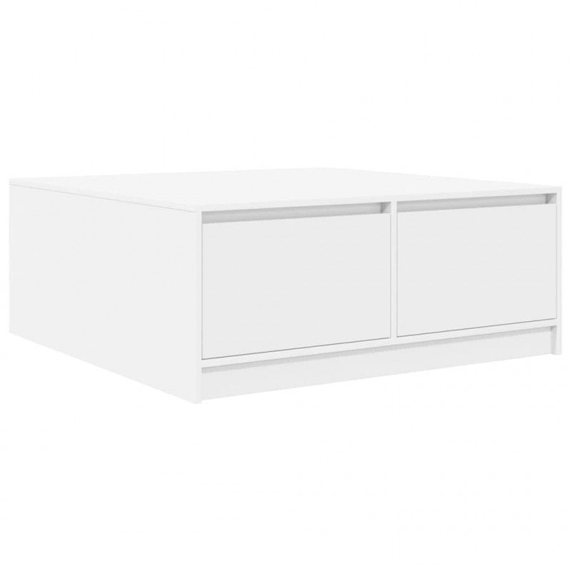 Stolik kawowy z szufladami Biały 100x100x40 cm