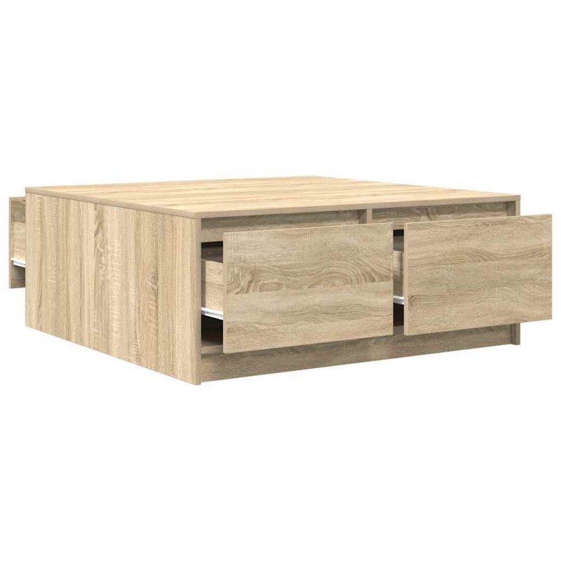 Stolik kawowy z szufladami Sonoma Oak 100x100x40 cm